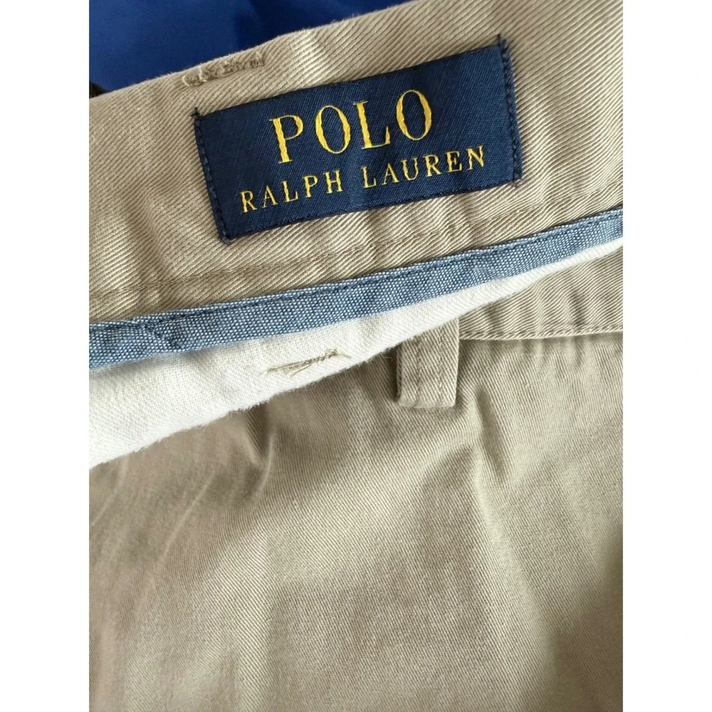 Polo Ralph Lauren Mens Classic Fit Khaki Chino Shorts Tan Cotton Size 46B